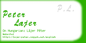 peter lajer business card