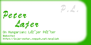 peter lajer business card